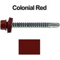 #12 x 2-1/2" Metal to Metal Type #3 Metal Roofing Screws - Hex Head Drill Point - 9/16" EPDM Washer. Colored head.