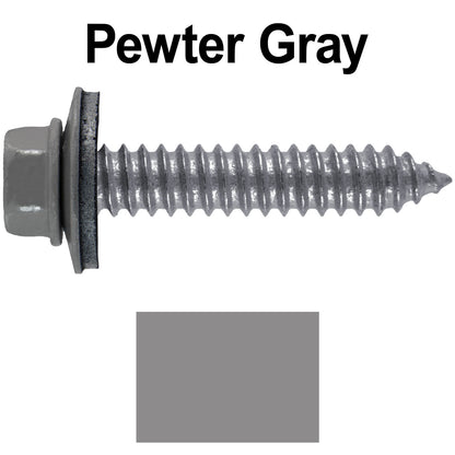 17 x 1-1/2 Metal Roofing Screws - Metal Panel to Metal Purlins and Recovery Screws - Hex Washer Head - EPDM washer.