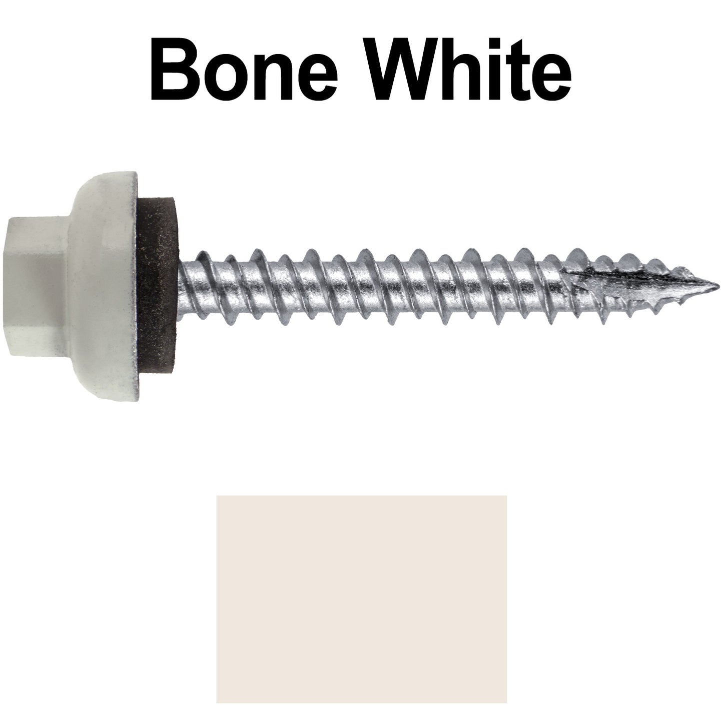 10 X 1-1/2" HI-LO Zinc Aluminum Cap Metal Roofing Screws - Hex Washer Head - Self starting/self tapping - EPDM washer. Colored head.