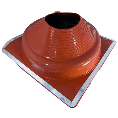 DEKTITE RED Square Base High Temp Silicone - Flexible Pipe Flashing Boot - Dektite pipe flashing