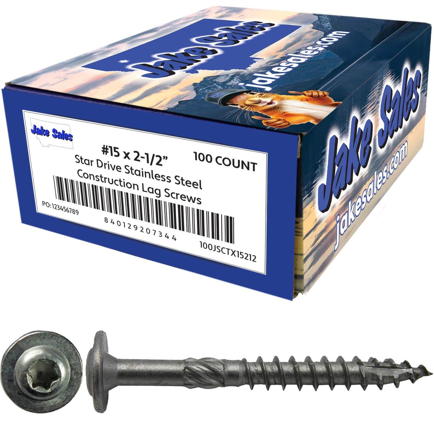 #15 Stainless Steel Construction Lag Screw  T-30 Torx/Star Drive Heavy Duty Lag Screw - Modified Truss Washer Head