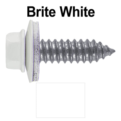 17 x 1"  Metal Roofing Screws - Metal Panel to Metal Purlins and Recovery Screws - Hex Washer Head - EPDM washer.
