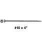 #10 Silver Star Stainless Steel Wood Screw Torx/Star Drive Head - 300 Series Stainless Steel Torx/Star Drive Wood Screws