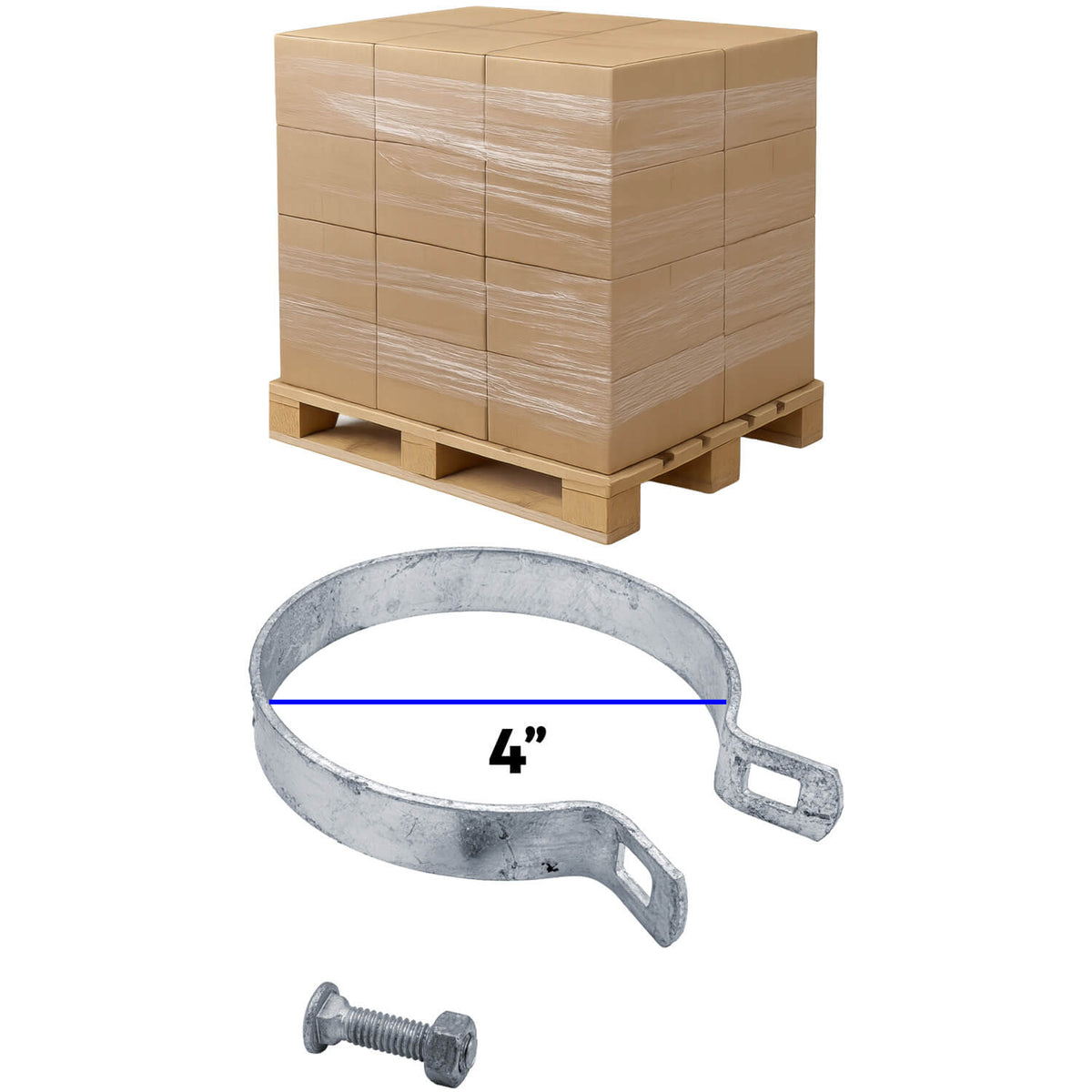Galvanized Brace Band for Chain Link Fence - Rail End Bracket