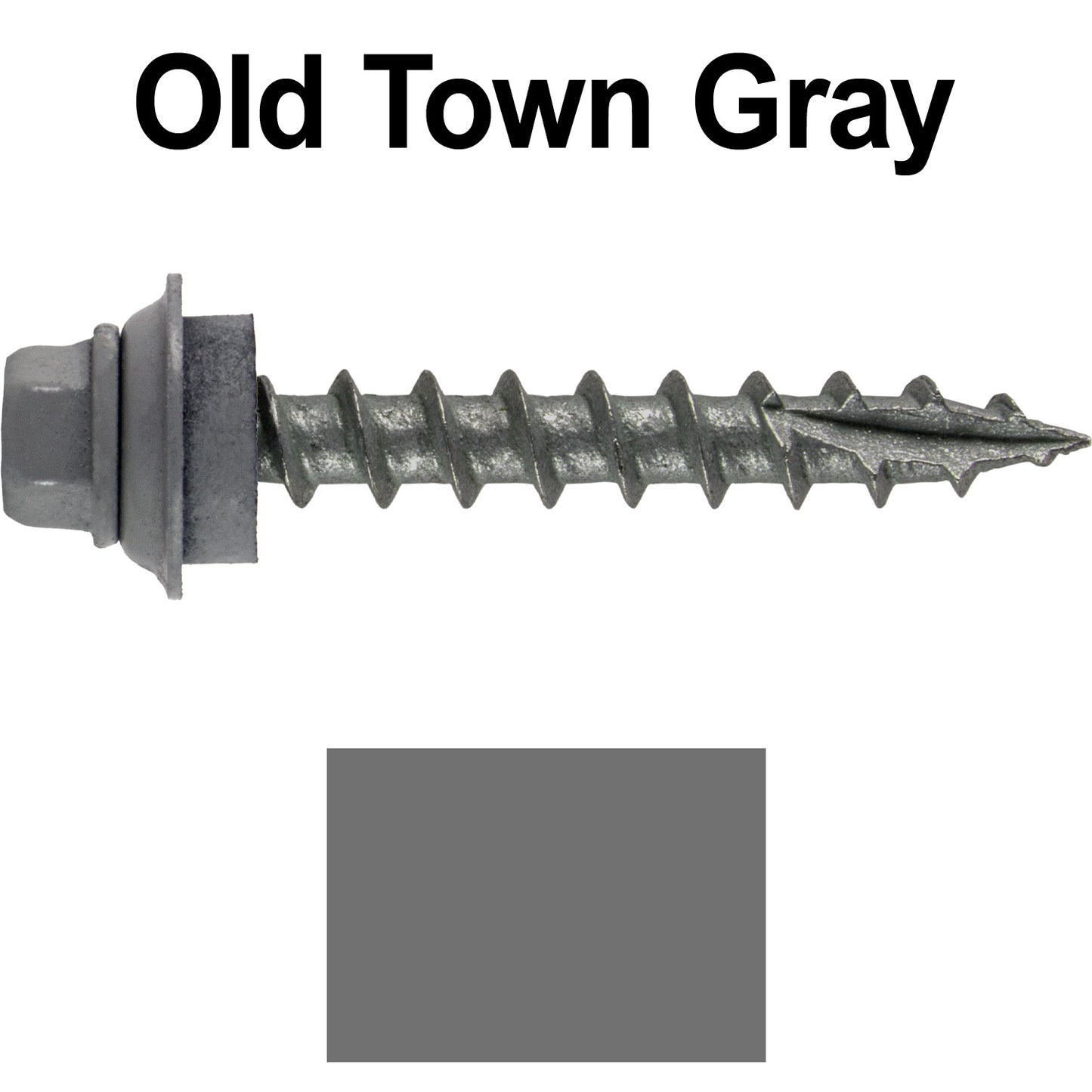 12 X 1-1/2" Metal Roofing Screws For OSB and Plywood - Galvanized Metal to Wood Type 17 Tip - 1/4" Hex Head - Assembled EPDM Washer