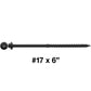 #17 Heavy-Duty Black Timber, Log & Structural Wood Screws - Exterior Coated - Use for Fastening Ledger Boards, Large Timbers, Logs and more.