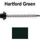 10 x 2” Stainless Steel Mini Driller Sheet Metal Roofing Screw - Hex Washer Cap - Self starting metal to wood siding screws - EPDM washer. Colored head.