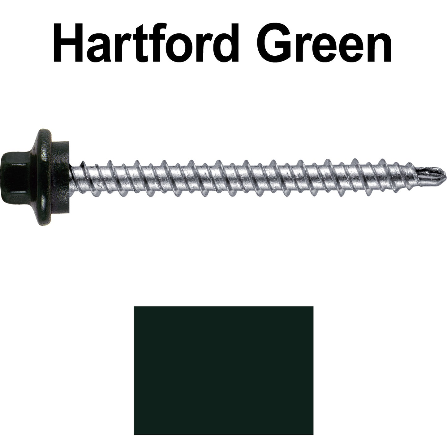 10 x 2” Stainless Steel Mini Driller Sheet Metal Roofing Screw - Hex Washer Cap - Self starting metal to wood siding screws - EPDM washer. Colored head.