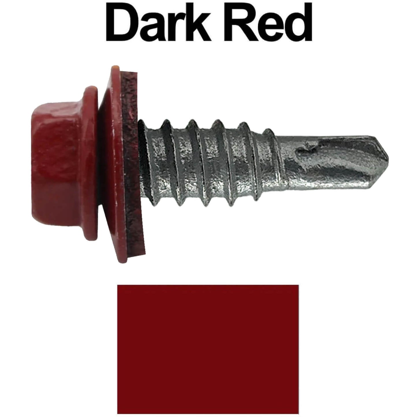 #14 x 7/8" Stitch Tek Metal to Metal Type #1 Roofing Screws - Hex Washer Head - Drill Point - 9/16" EPDM washer.