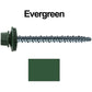 10 x 2-1/2" Metal ROOFING SCREWS - Hex Head Mini Driller - metal to wood siding screws - Self starting/self tapping - EPDM washer. Colored head.