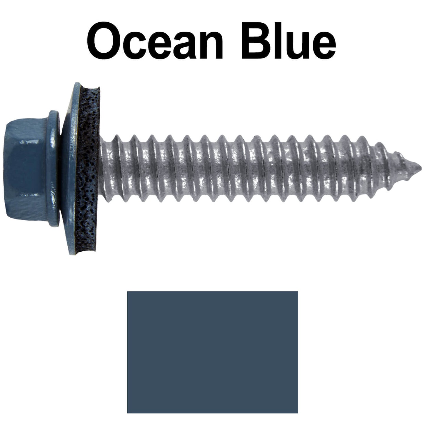 17 x 1-1/2 Metal Roofing Screws - Metal Panel to Metal Purlins and Recovery Screws - Hex Washer Head - EPDM washer.