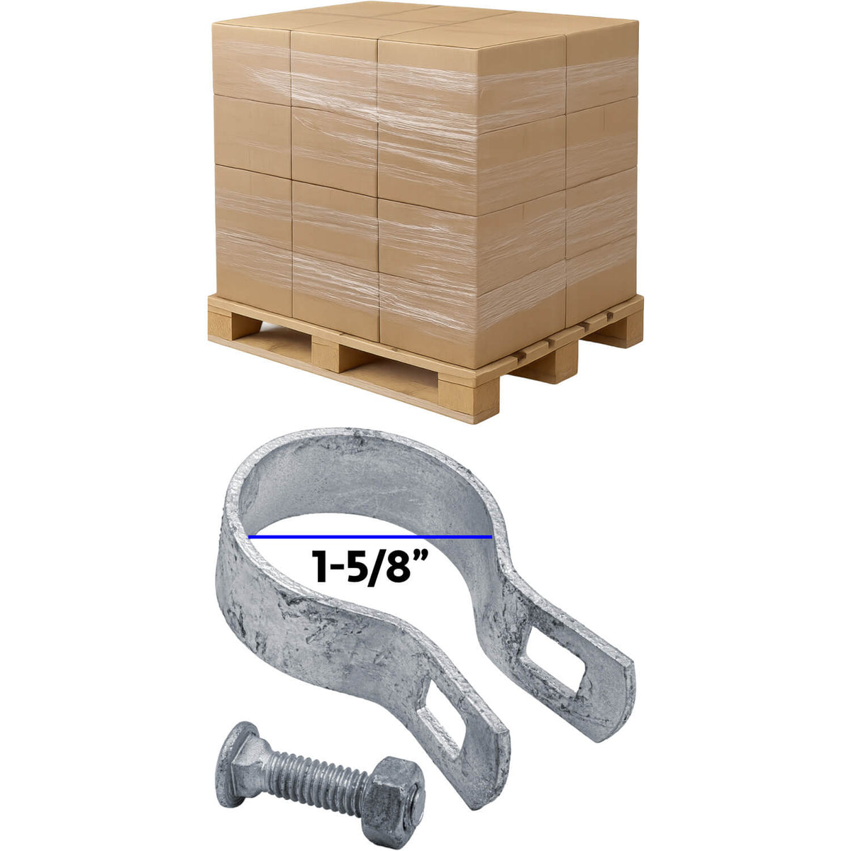 Galvanized Brace Band for Chain Link Fence - Rail End Bracket