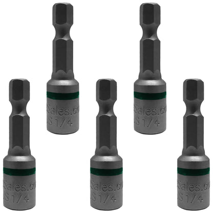 Magnetic Hex Head Driver Bits w/Quick Change Shank - Used for Installing Screws, Nuts, Bolts, etc. - Commonly Used for Metal Roofing Screws