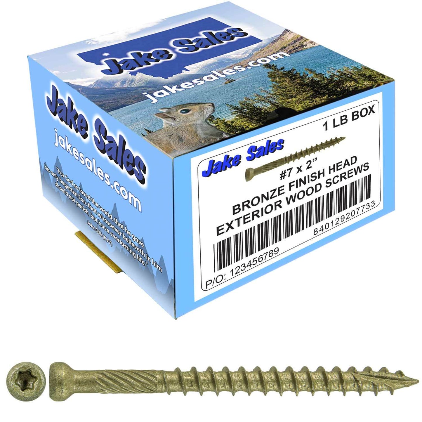Bronze Coated Multipurpose Wood Screw - Torx/Star Drive - Tiny Finish Head - Exterior Coated - ACQ Compatible - 1-1/4" to 3"