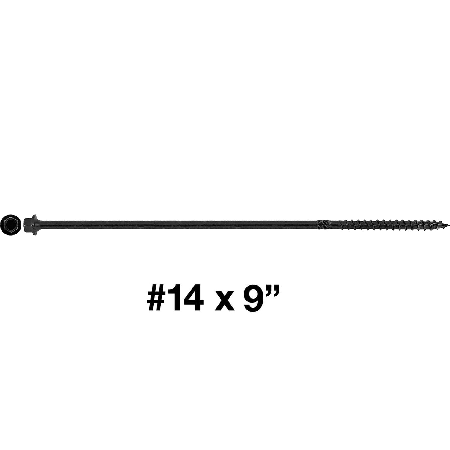 #14 Heavy-Duty Black Timber, Log & Structural Wood Screws - Exterior Coated - Use for Fastening Ledger Boards, Large Timbers, Logs and more.