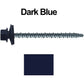 #10 x 3" Mini Driller Sheet Metal Roofing Screw - Hex Washer Head -  Self starting metal to wood siding screws. EPDM washer. Colored head.
