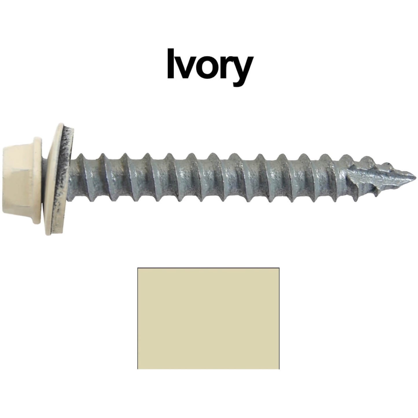 #14 x 2" Metal ROOFING SCREWS - Hex Washer Head - Self starting/self tapping - EPDM washer. Colored head.