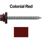 #14  x 2-1/2" Metal ROOFING SCREWS - Hex Washer Head - Self starting/self tapping - EPDM washer. Colored head.