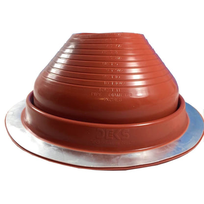 Dektite Round Base Pipe Flashing Boot – Red High Temp Silicone Roof Flashing