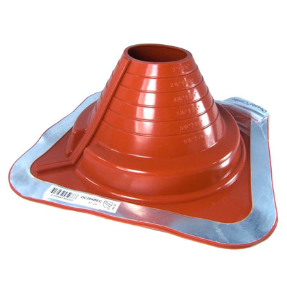 DEKTITE SQUARE BASE COMBO PIPE FLASHING BOOT: RED High Temp Silicone Square Base Flexible Pipe Flashing Dektite