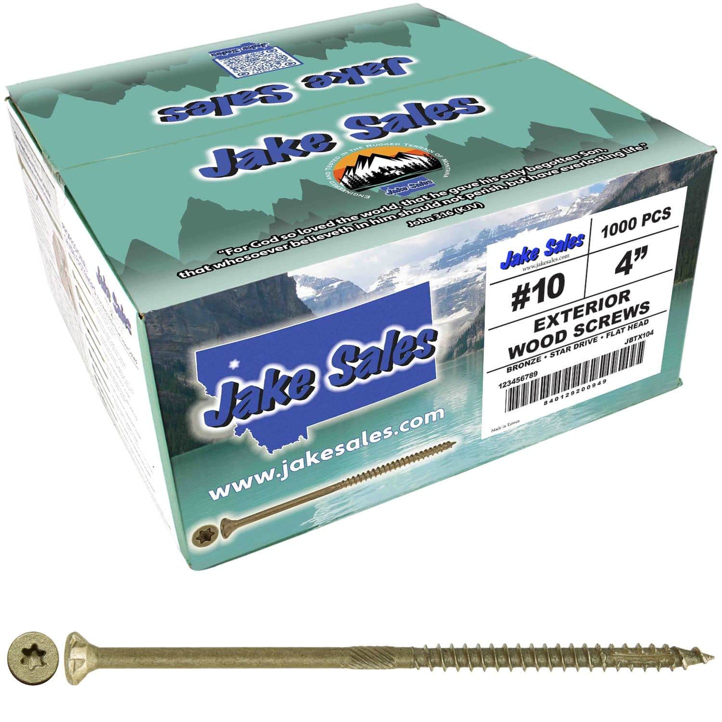#10 x 2" - 6" Bronze Exterior Coated Wood Screw Torx/Star Drive Head - Multipurpose Exterior Coated Torx/Star Drive Wood Screws