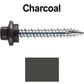 10 x 1-1/2" - STAINLESS HEX / ZINC Sheet Metal Roof Screw. Self starting metal to wood siding screws. EPDM washer. Colored head.