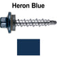 #10 x 1" Stainless Steel Mini Driller Sheet Metal Roofing Screw - Hex Washer Cap - Self starting metal to wood siding screws - EPDM washer. Colored Head.
