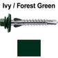 12 X 1-1/2" PFP STAINLESS STEEL Fastener - 1/4" Washer Hex Head - #3 Drill Point Tip -  For Polycarbonite, Fiberglass and PVC sheeting. Colored head.