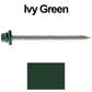 #9 x 3" Stainless Steel Metal Roofing Screws - Hex Washer Head - Self starting/self tapping - EPDM washer. Colored head.