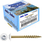 Bronze Star Exterior WHITE Coated Round Head - Cabinet Wood Screw with Torx/Star Drive Head. Multipurpose Exterior/Interior Coated Torx/Star Drive Wood Screws