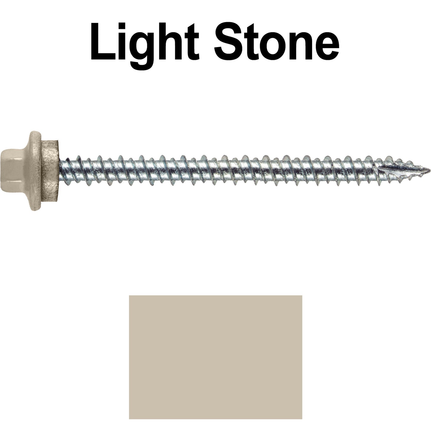 10 x 2-1/2” - STAINLESS HEX / ZINC Sheet Metal Roof Screw. Self starting metal to wood siding screws. EPDM washer. Colored head.