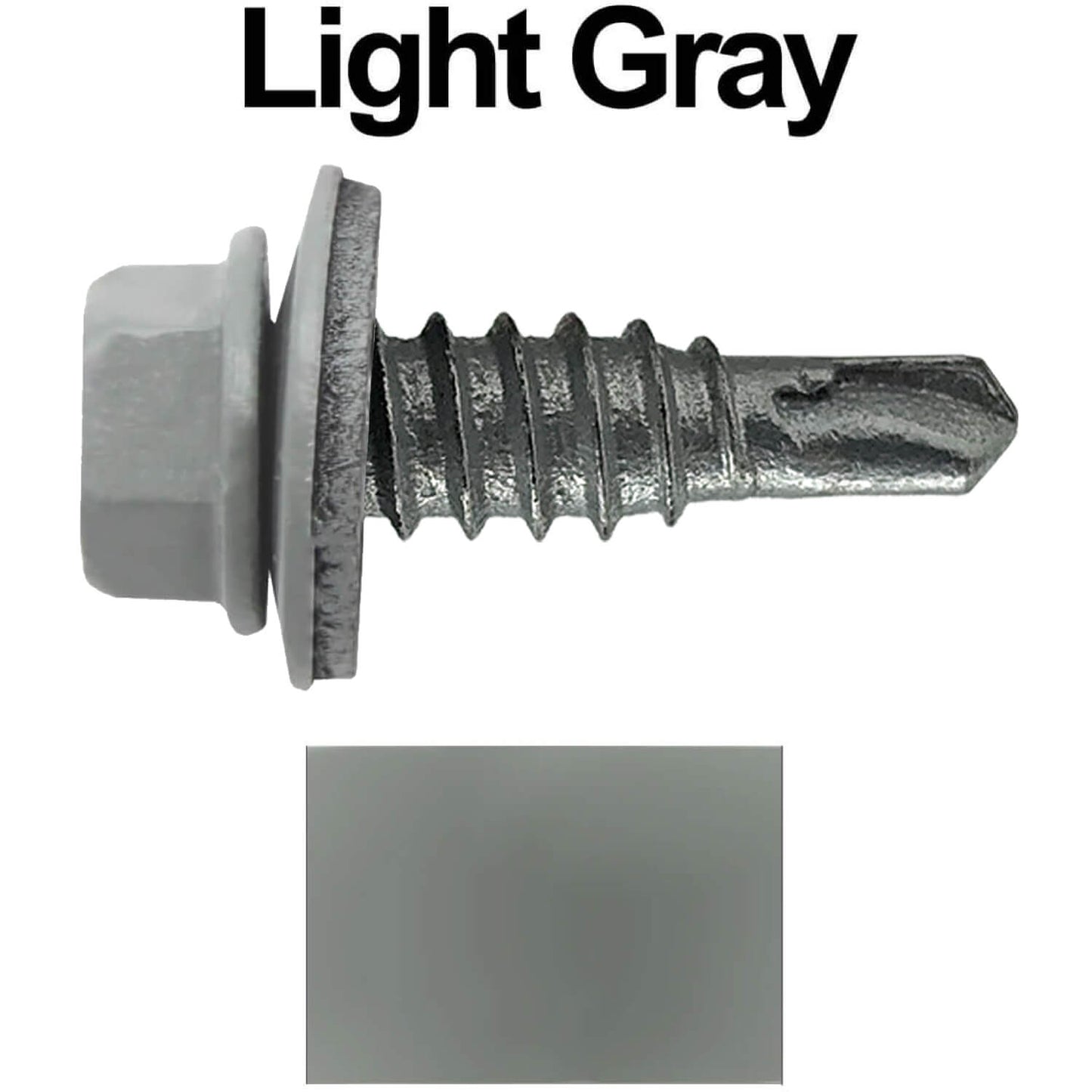 #14 x 7/8" Stitch Tek Metal to Metal Type #1 Roofing Screws - Hex Washer Head - Drill Point - 9/16" EPDM washer.