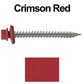 #9 x 2" Stainless Steel Metal Roofing Screws - Hex Washer Head - Self-Piercing (SP) tip metal to wood. EPDM washer. Colored head.