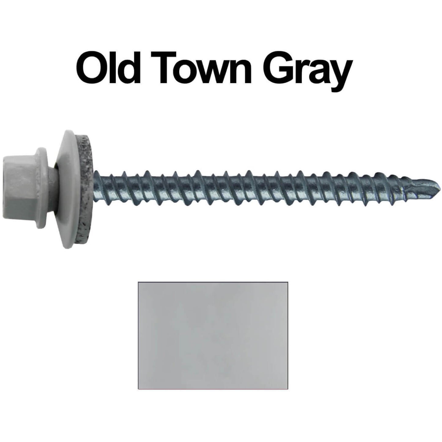 #10 x 2-1/2" Mini Driller Sheet Metal Roofing Screw - Hex Washer Head -  Self starting metal to wood siding screws. EPDM washer. Colored head.