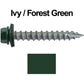 #14 x 1-1/2" Metal ROOFING SCREWS - Hex Washer Head - Self starting/self tapping - EPDM washer. Colored head.