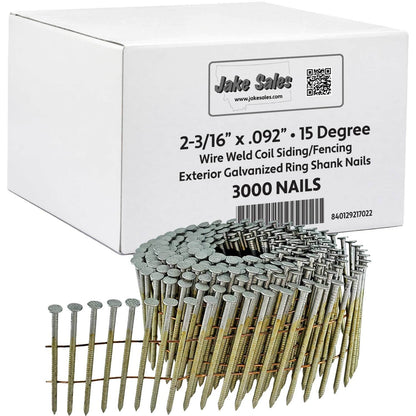 15° Wire Weld Collated Coil Roofing, Siding & Fencing Nails