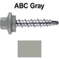 #10 x 1" Stainless Steel Mini Driller Sheet Metal Roofing Screw - Hex Washer Cap - Self starting metal to wood siding screws - EPDM washer. Colored Head.