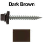 #9 x 1-1/2" Stainless Steel Metal Roofing Screws - Hex Washer Head - Self-Piercing (SP) tip metal to wood siding screws. EPDM washer. Colored head.