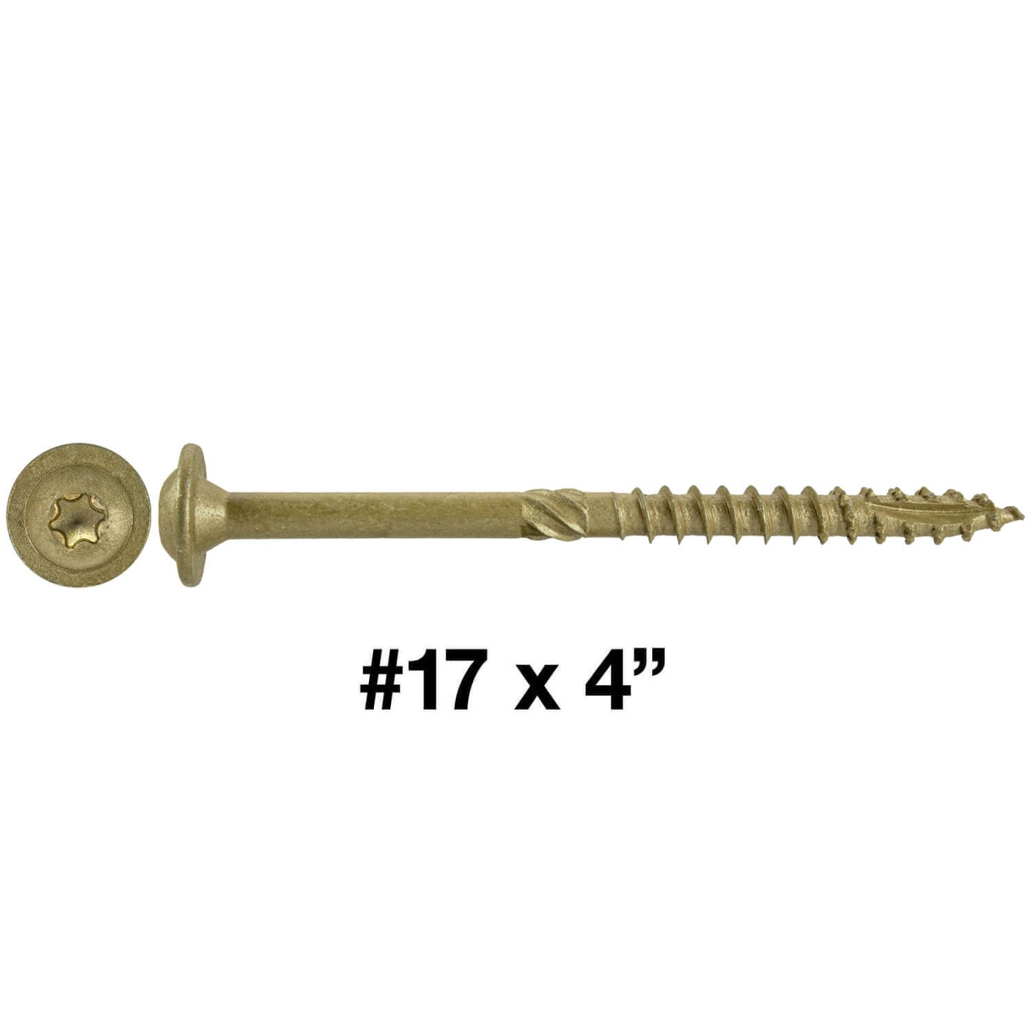 #17 Construction Lag Screw Exterior Coated Torx/Star Drive Heavy Duty Structural Lag - Modified Truss Washer Head