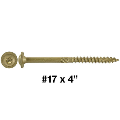 #17 Construction Lag Screw Exterior Coated Torx/Star Drive Heavy Duty Structural Lag - Modified Truss Washer Head