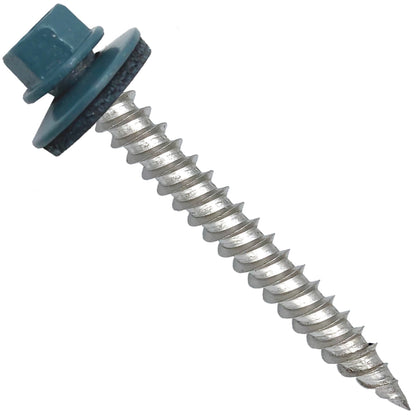 12 x 2"  Stainless Steel Metal Roofing Screw - Hex ReGrip Washer Head - Self starting/self tapping - EPDM washer. Colored head.