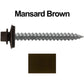 #12 x 2" RE-GRIP METAL ROOFING SCREWS - Hex Washer Head - Self starting/self tapping - EPDM washer. Colored head.