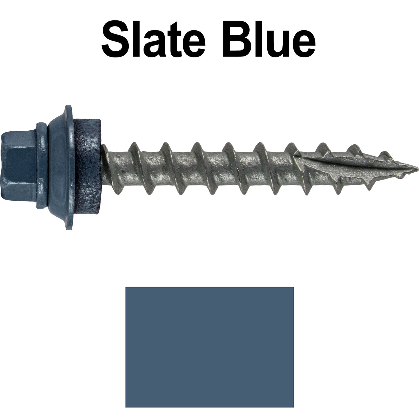 12 X 1-1/2" Metal Roofing Screws For OSB and Plywood - Galvanized Metal to Wood Type 17 Tip - 1/4" Hex Head - Assembled EPDM Washer