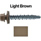 #10 x 1" Mini Driller Sheet Metal Roofing Screw - Hex Washer Head -  Self starting metal to wood siding screws. EPDM washer. Colored head.