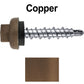 10 X 1" Zinc Aluminum Cap MINI-DRILLER Roofing Screws HI-LO THREAD Zinc Plated Carbon Steel Shank - EPDM Washer - Colored head