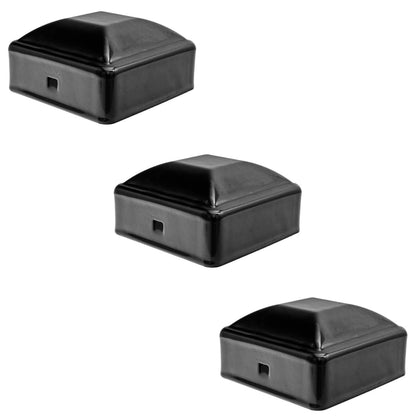 Ornamental Iron Fence Post Caps for Wrought Iron Fences – Black Powder Coated Square Fence Post Caps (3 Sizes)