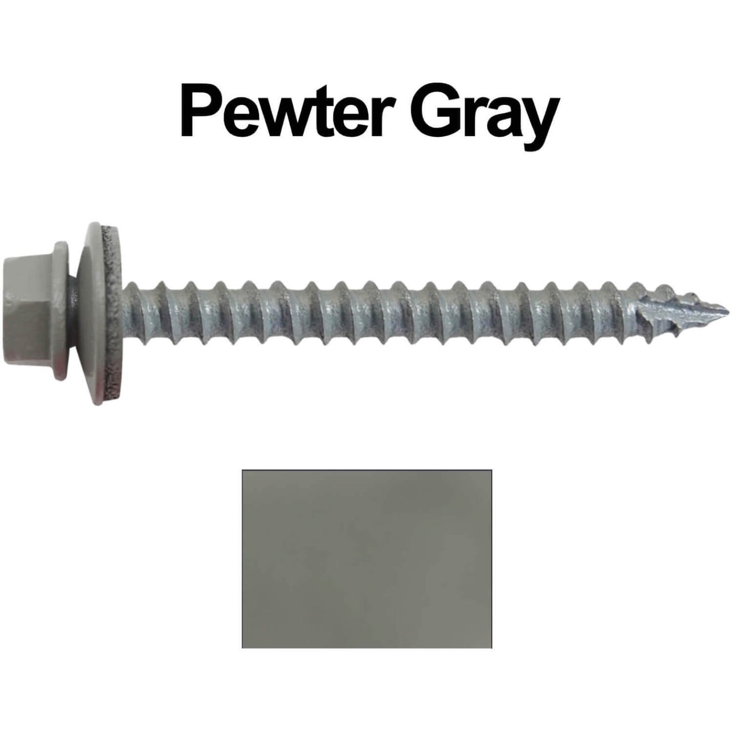 #14  x 2-1/2" Metal ROOFING SCREWS - Hex Washer Head - Self starting/self tapping - EPDM washer. Colored head.