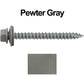 #14  x 2-1/2" Metal ROOFING SCREWS - Hex Washer Head - Self starting/self tapping - EPDM washer. Colored head.