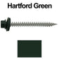 #9 x 2" Stainless Steel Metal Roofing Screws - Hex Washer Head - Self-Piercing (SP) tip metal to wood. EPDM washer. Colored head.