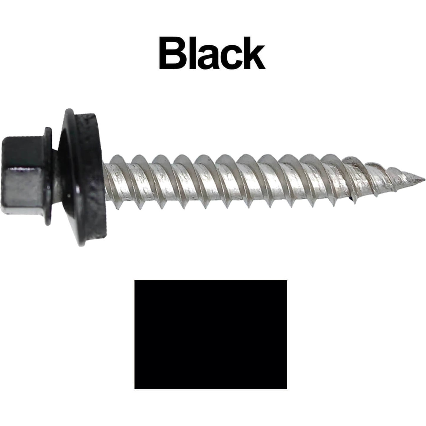 12 x 1-1/2" Stainless Steel Metal Roofing Screw - Hex Washer Head - Self starting/self tapping - EPDM washer. Colored head.
